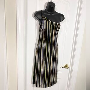 Y2K BCBGMaxAzria One Shoulder Dress Vintage USA MADE S